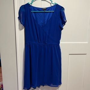 Express cobalt blue chiffon dress